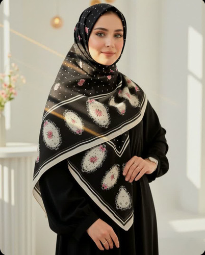 روسری نخ طرح قاب منگوله دار دور دوخت140