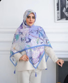 روسری حریر نخ پاستیلی منگوله دار دور دوخت140