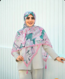 روسری حریر نخ پاستیلی منگوله دار دور دوخت140