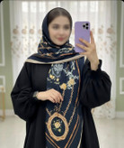 روسری سوپر نخ طرح تک قاب گل دار سایز ۱۴۰