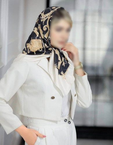 روسری تمام نخ طرح لاکچری سایز 100