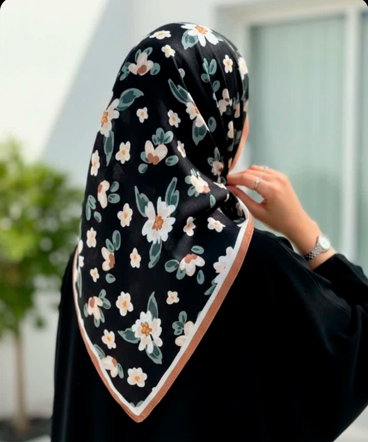روسری سوپر نخ گل بهاری سایز ۱۰۰