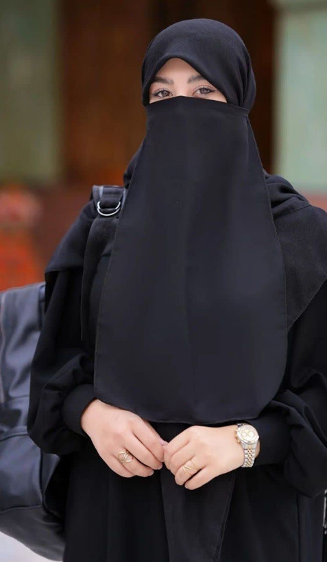 روبنده ساده کرپ مشکی کش دار