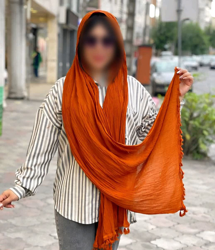 شال نخی هنرمندی منگوله دار ۸۰×۲۰۰