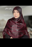 روسری ابریشم ژاکارد لمه دار دو فاز طرح لاکتوس ریشه پرزی سایز ۱۱۰