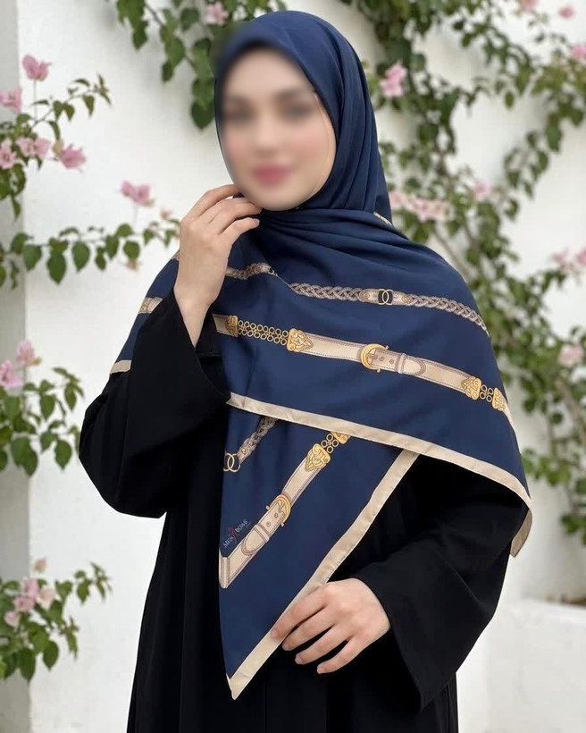 روسری ساتن ابریشم طرح کمربند سایز ۱۴۰