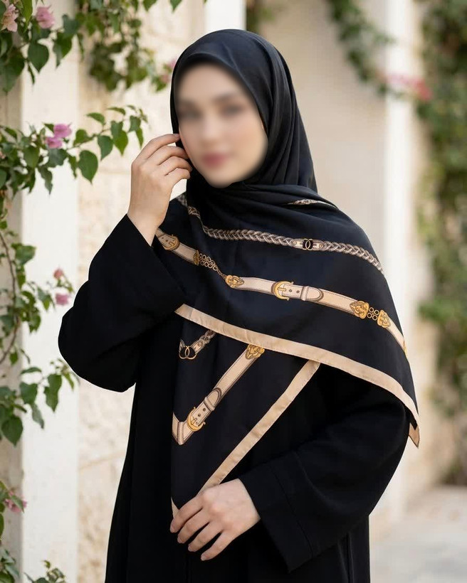 روسری ساتن ابریشم طرح کمربند سایز ۱۴۰