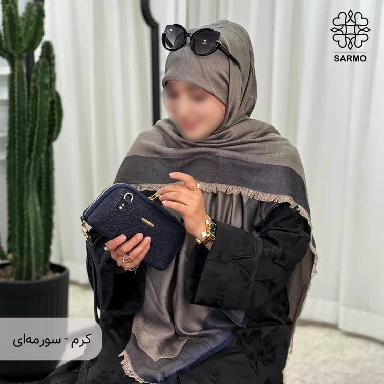 روسری بامبو شاین دو فاز و دو رو ریشه پرزی سایز ۱۴۰