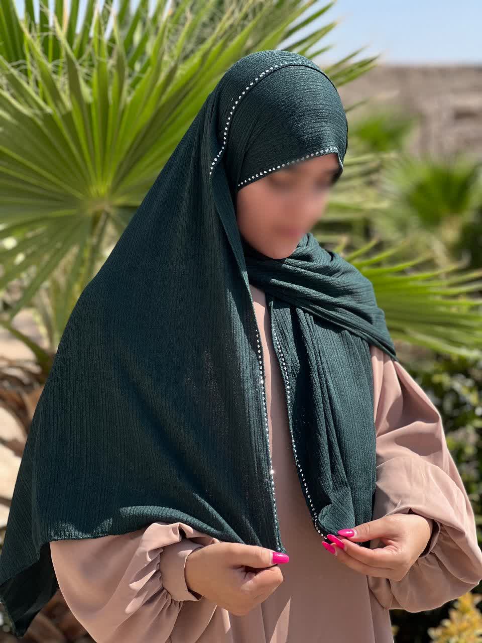 شال کشی کویتی حاشیه نگین دار