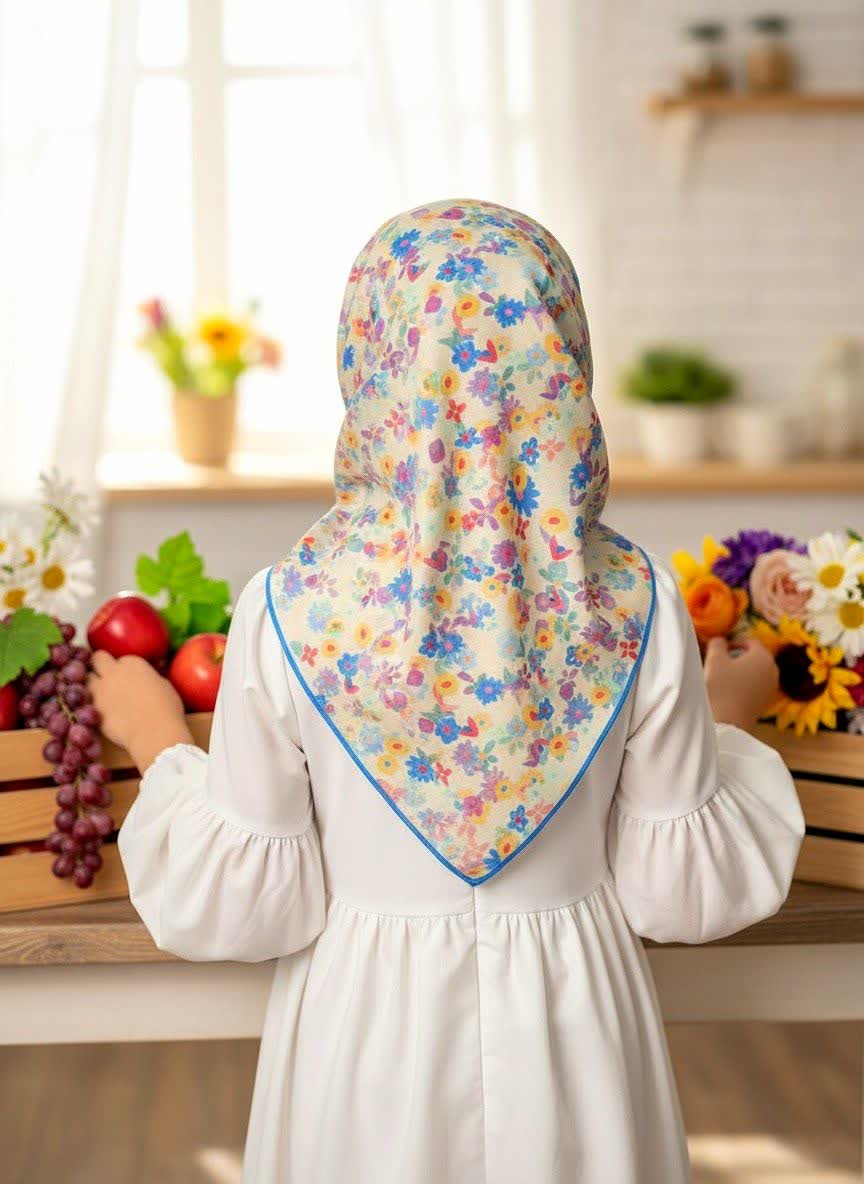 روسری بچه گانه کرپ نخ سایز ۱۰۰