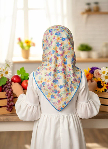 روسری بچه گانه کرپ نخ سایز ۱۰۰