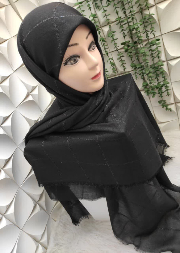 روسری نخی لمه دار ریشه پرزی سایز ۱۳۰
