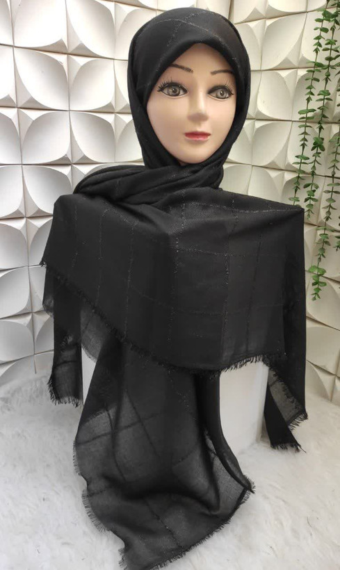 روسری نخی لمه دار ریشه پرزی سایز ۱۳۰