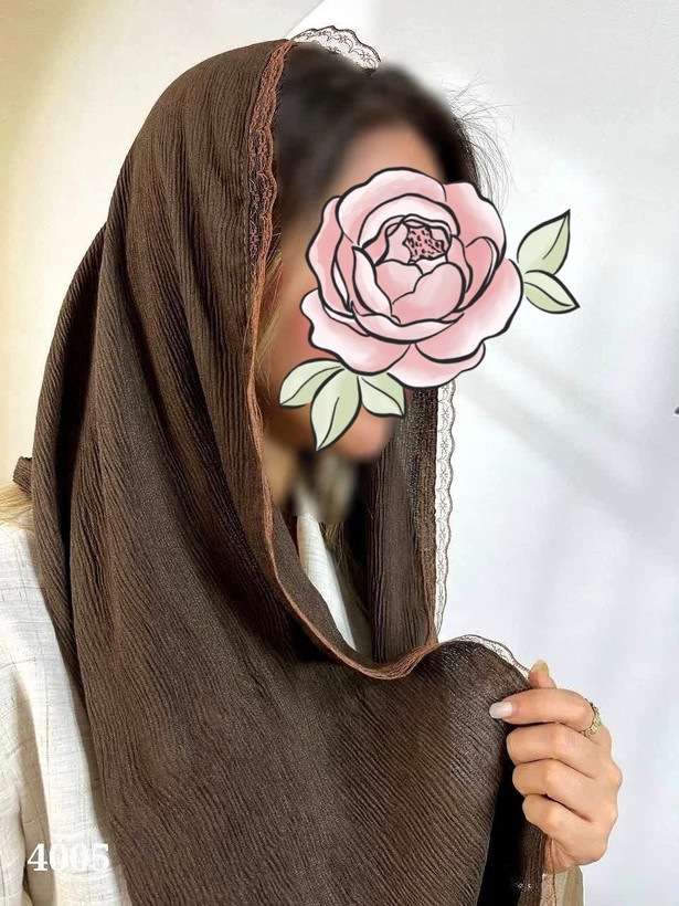 شال برشکا پلیسه حاشیه دانتل ۱۹۵×۷۵