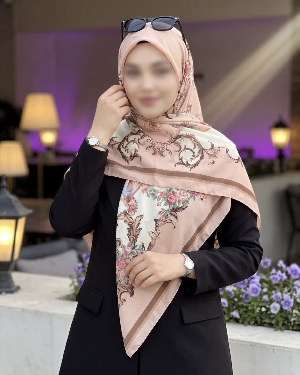 روسری حریرنخ طرح لاکچری سایز ۱۳۵