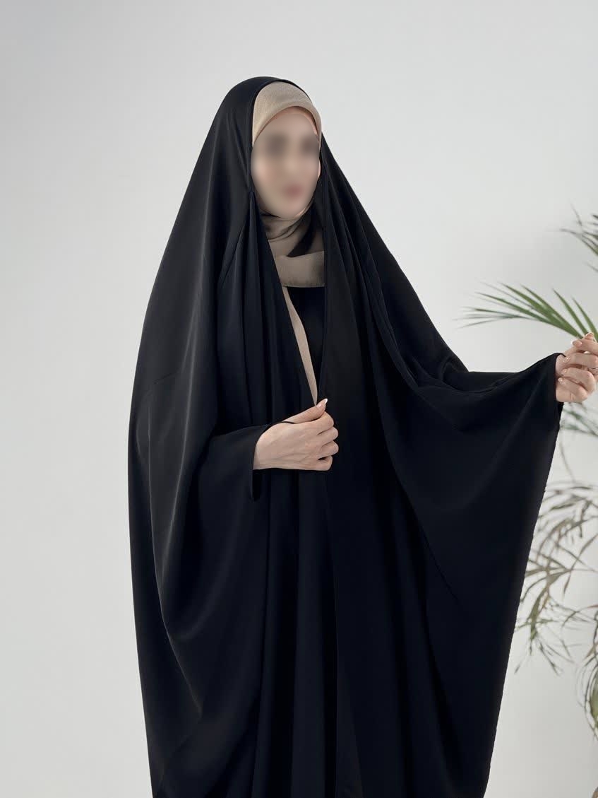 چادر مشکی مدل عبایی جده ساده جنس ندا اماراتی درجه یک